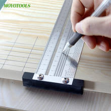 Multifunction Scale Ruler T-type Hole Ruler High-precision Woodworking Scribing Mark Line DIY Carpenter Measuring Tool 2024 - купить недорого