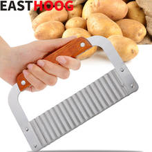 Aço inoxidável faca de batata onda spiker slicer corte batatas fritas salada corte ondulado fatias batata picada cozinha ferramenta 2024 - compre barato