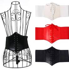 Fashion Women Faux Leather Wide Waist Waistband Belt Corset Elastic Waspie Belt Female Dress Belts Waistband Pin Buckle Belt 2024 - buy cheap