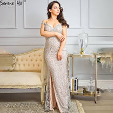 Роскошное Серебряное Вечернее Платье-Русалка с открытыми плечами, модель 2020 года, модное вечернее платье, украшенное бисером и бриллиантами, модель CLA6653 2024 - купить недорого