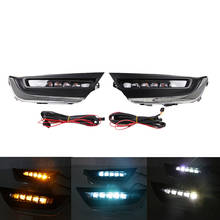 For Honda CRV CR-V 2017 2018 2019 1 Set Daytime Running Light DRL LED Flowing Flashing Blue Fog Lamp Yellow Turn Signal Light 2024 - buy cheap