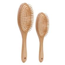 Escova de massagem de madeira de bambu, escova respiratória antiestática para cuidados com o cabelo, almofada de ar, pente para massagem do couro cabeludo 2024 - compre barato