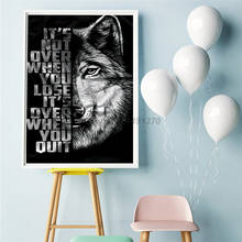 Selvagem lobo poster carta citação motivacional quadros de arte sobre tela moderno decorativo parede fotos decoração para casa 2024 - compre barato