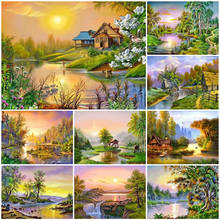 5D Diamond Painting Landscape House Mosaic DIY Diamond Embroidery Rhinestones Art Scenery Pictures Home Decoration 2024 - buy cheap