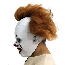 Máscara de stephen king's it 1 peça, palhaço de horror, máscara coringa, máscara de látex palhaço, carnaval, cosplay, adereços 2024 - compre barato