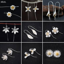 Fashion Metal Long Flower Stud Earrings for Women Boho Jewelry Wedding Big Lotus Orchid Earings Piercing 2021Brincos Pendientes 2024 - buy cheap