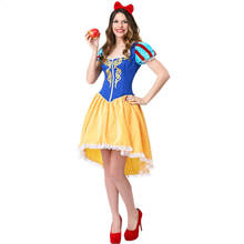 Fantasia adulta de princesa branca de neve, traje fantasia de princesa para dia das bruxas, carnaval, cosplay, conto de fadas, vestido de halloween 2024 - compre barato