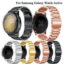 Correa de reloj para Samsung Galaxy watch de 20mm, banda activa Gear S2, pulsera deportiva de acero inoxidable, accesorios de correa Amazfit bip 2024 - compra barato