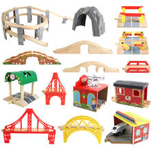 Деревянный шлейф из бука, железная дорога, мост, туннели, аксессуары, подходят для Brio, деревянные шлейфы, обучающие игрушки для детей, подарки 2024 - купить недорого