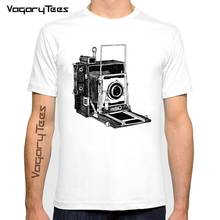 Vagarytees, свежий стиль, Винтажный дизайн камеры, футболка, мужская летняя футболка с коротким рукавом и круглым вырезом, удобная дышащая белая Повседневная футболка 2024 - купить недорого