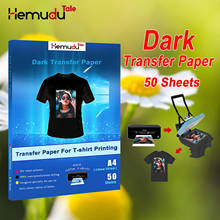 A4 T-shirt Dark Transfer Paper Irons or Heat Transfer Machine for Cotton Fabrics 50sheets/pack free return 2024 - buy cheap