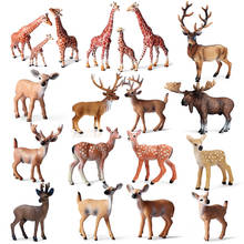 Simulation Forest Deer Figurines Moose Elk Reindeer Alpaca Sika Deer Action Figures Animal Model Decoration Gift For Kids Toys 2024 - buy cheap