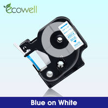 Ecowell-fita de etiqueta compatível com dymo labelgerenciador, gravador e escritor, 40914, d1 280, 160, azul e branco 2024 - compre barato