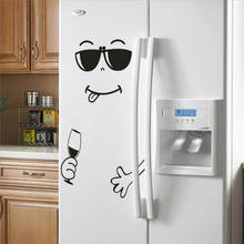 Cute Sticker Fridge Happy Delicious Face Kitchen Fridge Wall Sticker Art Cartoon Smiley Fridge Wall Sticker Fast Shipping 2024 - buy cheap