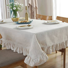 Lotus rendas toalhas de mesa retangular algodão linho jantar mesa de pano mesas cobrir pano de mesa de chá à prova de poeira decoração da sua casa 2024 - compre barato