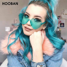 HOOBAN New Heart Shaped Sunglasses Women Brand Designer Fashion Candy Color Sun Glasses Female Love Shade Girls Glasses 2024 - buy cheap