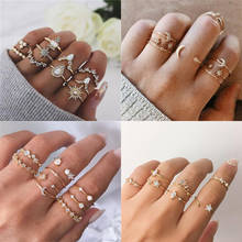 WUKALO-Anillos bohemios de Color dorado y plateado para mujer, conjunto de anillos para dedos de nudillos Vintage, joyería con estilo 2021 2024 - compra barato