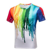 2021 summer men's 3D T-shirt printing ink graffiti splash paint short-sleeved hip-hop style men's fashion cool children's T-shir 2024 - buy cheap