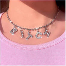 Женское Ожерелье с надписью NIUYITID Harajuku, индивидуальное ожерелье-чокер с цепочкой, подарок для девочки 2024 - купить недорого