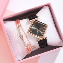 Relógio de luxo criativo simples de quartzo, relógios para mulheres vestido couro, relógio feminino preto bracelete relógio feminino 2024 - compre barato