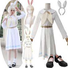 Disfraz de Anime Beastars Haru para niñas, uniforme de conejo blanco, vestido y zapatos bonitos, disfraz de Halloween 2024 - compra barato