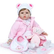 Силиконовая кукла-младенец, куклы-Новорожденные, полностью силиконовые, виниловые, реалистичные, 22 дюйма, Популярная игрушка для детей, подарок на день рождения, Рождество 2024 - купить недорого