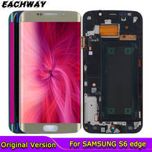 Оригинальный 5,1-дюймовый супер AMOLED дисплей для SAMSUNG Galaxy S6 edge LCD + рамка G925 G925F сенсорный экран дигитайзер S6 edge дисплей 2024 - купить недорого