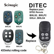 Control remoto DITEC para BIXLS2, BIXLP2, GOL4, BIXLG4, 433MHz, código rodante y transmisor de comando, abridor de garaje de código fijo GOL4C 2024 - compra barato