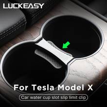 LUCKEASY-Clip de límite de deslizamiento para ranura de taza de agua de coche para Tesla modelo X modelo S 2017-2021 ABS, limitador de soporte de taza de coche 2024 - compra barato
