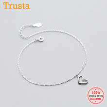 Trustdavis 100% 925 Solid Sterling Silver Fashion Women's Jewelry Cute Heart  Anklets For Wife Daughter Girl Lady Gift DS1416 2024 - buy cheap
