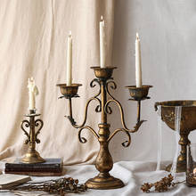 Candelabros vintage luxuoso, candelabros romântico europeu, suporte de vela americana, ornamento de decoração de casamento c6h 2024 - compre barato