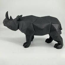 Estatua de rinoceronte geométrica para decoración del hogar, escultura de artware, accesorios de decoración para escultura, regalo 2024 - compra barato