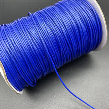 Cordão de algodão encerado azul com 0.5mm 0.8mm 1mm 1.5mm 2mm, corda de fio encerado, pulseira de colar para fazer joias 2024 - compre barato