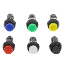 Interruptor de botón pulsador de plástico de autobloqueo/reinicio automático, interruptores de enclavamiento, 3A, 250V, CA, 2 pines, 6 colores, 12mm, 6 uds. 2024 - compra barato