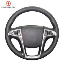 LQTENLEO Black Gneuine Leather Steering Wheel Cover For Buick Lacrosse 2010-2013 Regal 2011-2013 Chevrolet Equinox 2010-2016 2024 - buy cheap