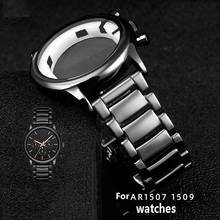 Высококачественный керамический ремешок для часов и чехол для AR1507 AR1509 серии наручный ремешок черный чехол быстросъемный браслет для мужчин 2024 - купить недорого