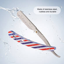 Barber Straight Edge Razor Stainless Steel Salon Safety Folding Shaving Blades Hair Cutting Blade Colorful Shaving Tool 2024 - buy cheap