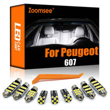 Zoomsee 10 шт. внутренний светодиодный для Peugeot 607 2000-2011 Canbus автомобиль лампы в маскирующем колпаке для внутренних помещений чтение карт светильник ошибок авто лампы комплект 2024 - купить недорого