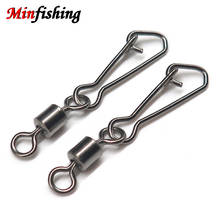 Minfishing 50 PCS/Lot Stainless Steel Fishing Swivel Snap Hook Connector Lure Accessories Size 2#-10# 2024 - buy cheap