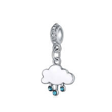 Abalorio de aleación con forma de nube para mujer, accesorio Original con colgante de lluvia, esmalte de circonia cúbica azul, brazalete, joyería artesanal, envío directo, novedad de 2020 2024 - compra barato