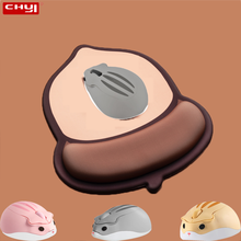 Chuyi mouse sem fio 3d de desenho animado, mini hamster rosa 2.4g ergonômico com mouse ótico fofo com presente para laptop pc 2024 - compre barato
