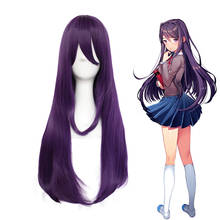 DDLC Doki Doki Literature Club Yuri Purple Long Wig Cosplay Costume Heat Resistant Hair Women Carnival Party Wigs 2024 - buy cheap