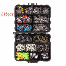 215Pcs/Box Fishing Tackle Accessories Kit With Fishing Hooks Swivels Snaps Fishing Sinke For Freshwater Fishing In Portable Box 2024 - buy cheap