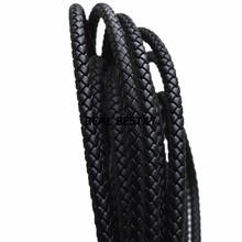 2m/lot approx 6mm Black Braided fiber Leather Bracelet Findings ound Leather Cord String Rope DIY Necklace Bracelet Making cords 2024 - buy cheap