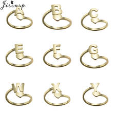 Jisensp Fashion 26 Letters Adjustable Rings For Women Stainless Steel Open Finger Rings Female Birthday Ring Jewelry Gift 2024 - buy cheap