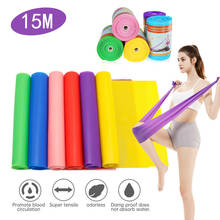 Yoga Pilates Straps Training Rubber Bands Elastic Resistance Yoga Belt Fitness Loop Bands Yoga Gymnastics Equipment 15M 2024 - buy cheap