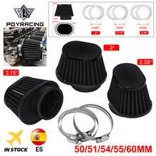 Pod Air Filter Intake Cleaner  50mm 51mm 54mm 55mm 60mm Oval Round Tapered Cone Clamp-On For Car Motorcycle PQY-AIT320/322/324 2024 - купить недорого
