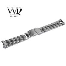Браслет Rolamy из нержавеющей стали для наручных часов, сменный металлический браслет с двойной застежкой, 22 мм, для Seiko 2024 - купить недорого