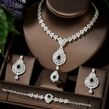Hibride conjunto de joias com design de gota, de zircônio cúbico, conjunto de brinco, para presente de noivado, colar de casamento 2024 - compre barato