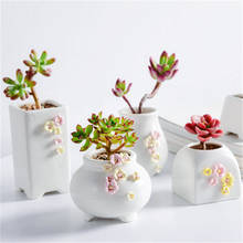 Vaso de flores de cerâmica faça você mesmo vasos de plantas bonsai em vaso de casa decoração de escritório ornamentos de mesa jardim suprimentos suculentas pote de planta 2024 - compre barato